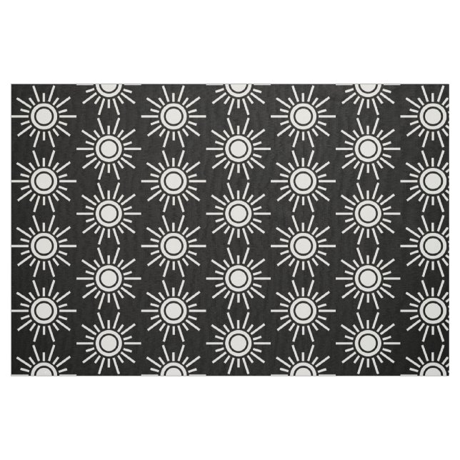Tecido Sun Pattern 02 - Branco em preto (Fat Quarter)