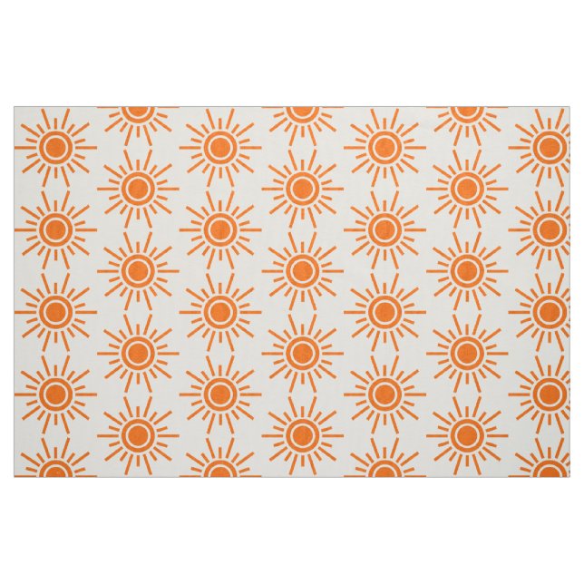 Tecido Sun Pattern 02 - Laranja no branco (Fat Quarter)