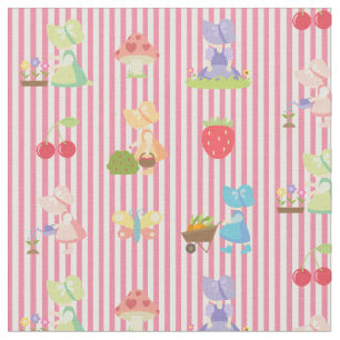 Tecido Sunbonnet Sue on Pastel Pink/White Striping