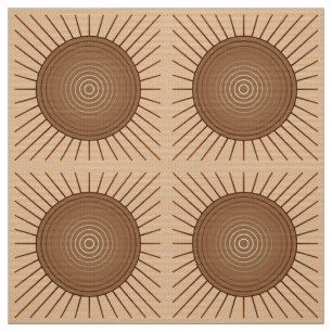 Tecido Sunburst Geométrico Moderno - Brown e Tan