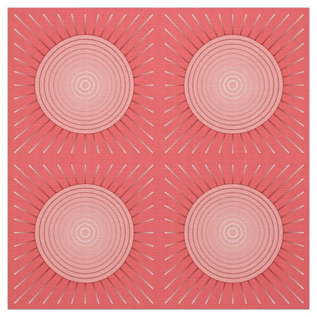 Tecido Sunburst Geométrico Moderno - Cor-de-rosa Profundo (Modelo)
