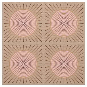 Tecido Sunburst Geométrico Moderno - Peach e Tan