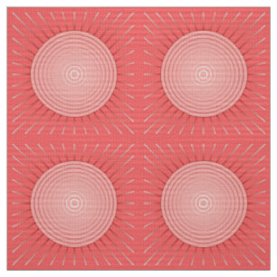 Tecido Sunburst geométrico moderno - rosa coral profundo