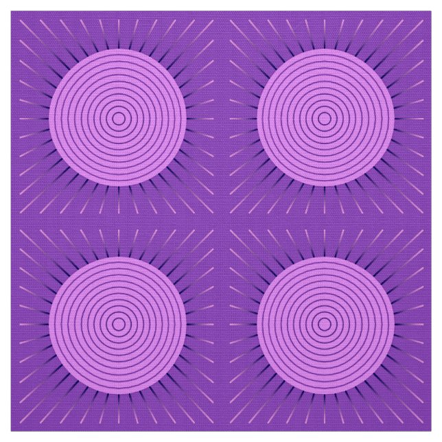 Tecido Sunburst Geométrico Moderno - Roxo Ametista (Modelo)