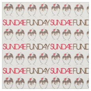 Tecido SUNDAE (DOMINGO) Sorvete ENGRAÇADO Foodie Hot Fudg