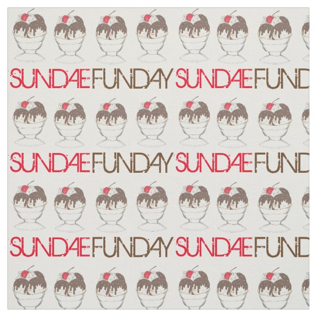 Tecido SUNDAE (DOMINGO) Sorvete ENGRAÇADO Foodie Hot Fudg (Modelo)