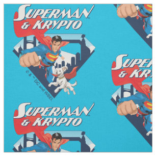 Tecido Superman & Krypto Soar