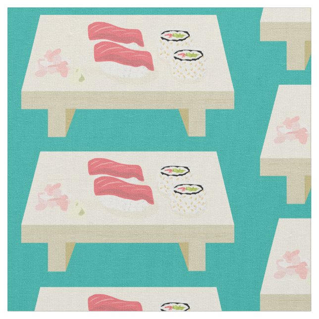 Tecido Sushi Conselho Pattern Teal (Detalhe)