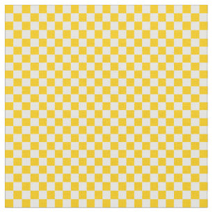 Tecido Tabuleiro de damas amarelo e branco da tangerina