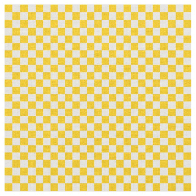 Tecido Tabuleiro de damas amarelo e branco da tangerina (Detalhe)