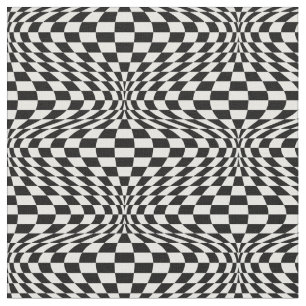 Tecido Tabuleiro de damas da arte Op