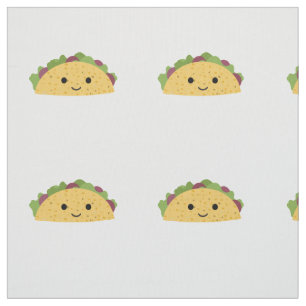 Tecido Taco de sorriso de Kawaii dos desenhos animados