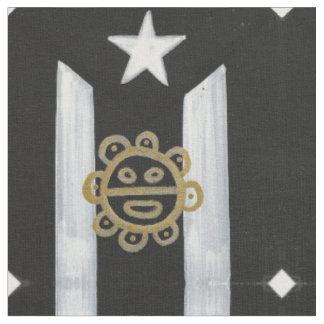 Tecido Taino Sol sobre BlkWht