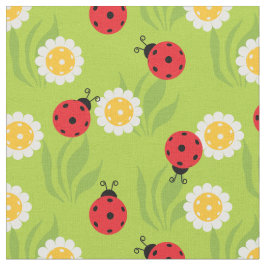 Tecido Tamanho personalizado de ladybugs e margaridas