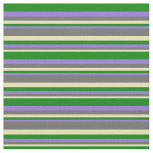 Tecido Tan, Cinza Escuro, Roxo e Padrão Verde