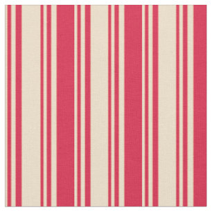 Tecido Tan e Stripes coloridas de Crimson