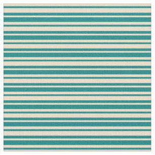 Tecido Tan e Stripes Teais