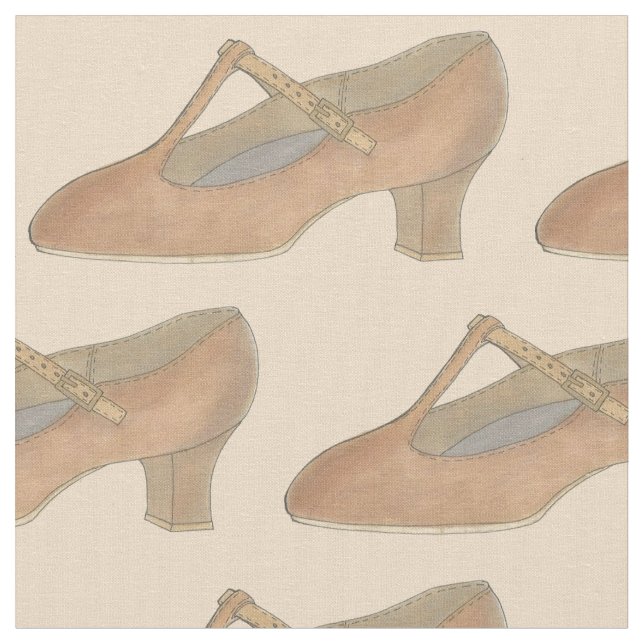 Tecido Tan Musical Theater T-Strap Character Dance Calçad (Detalhe)