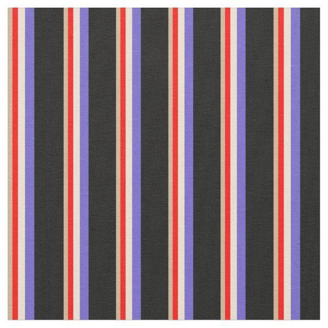 Tecido Tan, Red, Beige, Slate Blue e Preto (Detalhe)