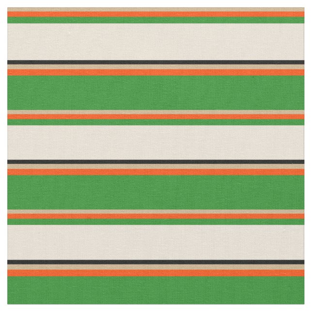 Tecido Tan, Red, Forest Green, Bisque e Linhas Negras (Detalhe)