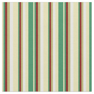Tecido Tan, Sea Green, Maroon, Khaki Escuro e Linhas bran
