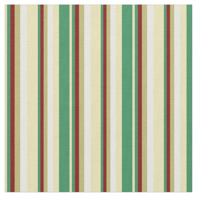 Tecido Tan, Sea Green, Maroon, Khaki Escuro e Linhas bran (Detalhe)