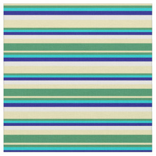 Tecido Tan, Verde marinho, Turquesa Escura, Azul e Branco