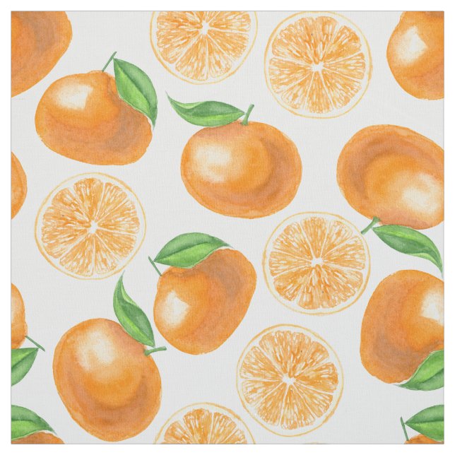Tecido Tangerinas de aquarela (Modelo)