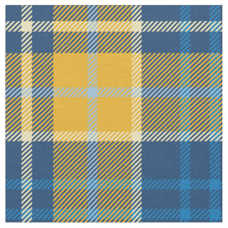 Tecido Tartan azul & Dourado