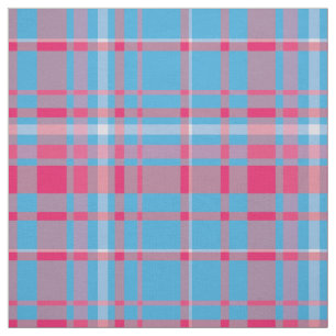 Tecido Tartan azul e vermelho