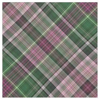 Tecido Tartan cor-de-rosa e verde escuro da madressilva