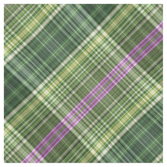 Tecido Tartan listrado violeta e verde brilhante (Detalhe)