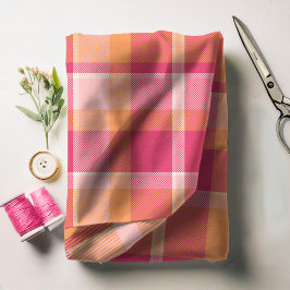 Tecido Tartan Pattern Orange and Pink ID210