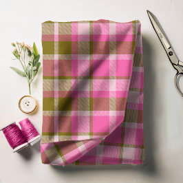 Tecido Tartan Pink Quente e Olive ID210