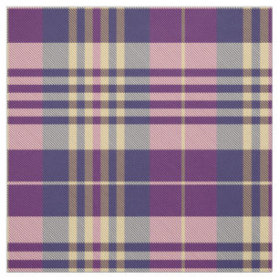Tecido Tartan roxo, Dourado e azul