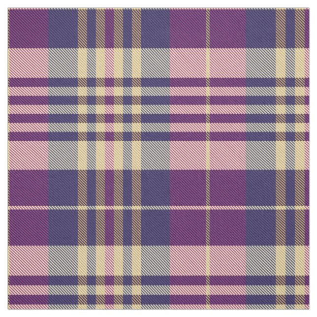 Tecido Tartan roxo, Dourado e azul (Modelo)