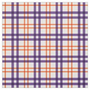 Tecido Tartan roxo e laranja