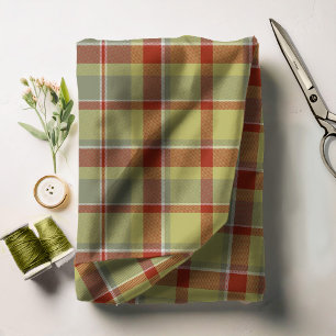 Tecido Tartan Standard Olive Green e Red ID210