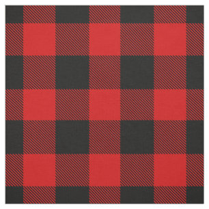 Tecido Tartan vermelho e preto da xadrez da verificação
