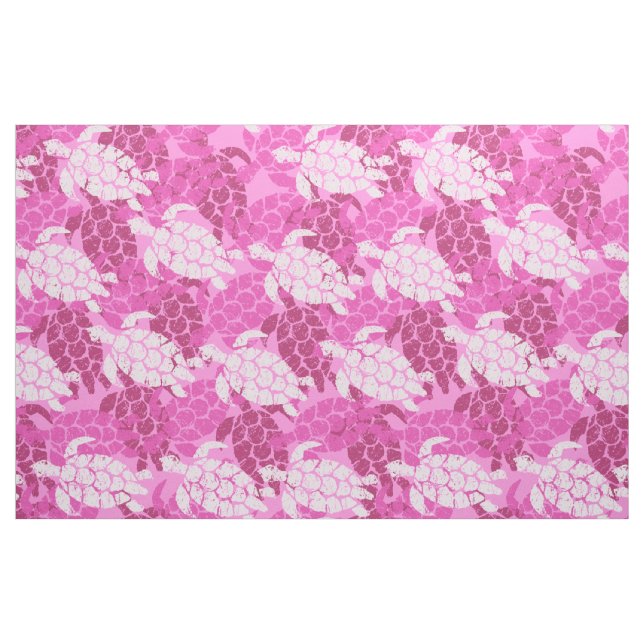 Tecido Tartaruga do Mar Honu Havaiana - Rosa (Fat Quarter)