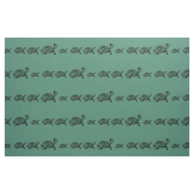 Tecido Tartarugas em uma linha (Fat Quarter)