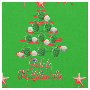 Tecido Tartarugas marinhas Mele Kalikimaka