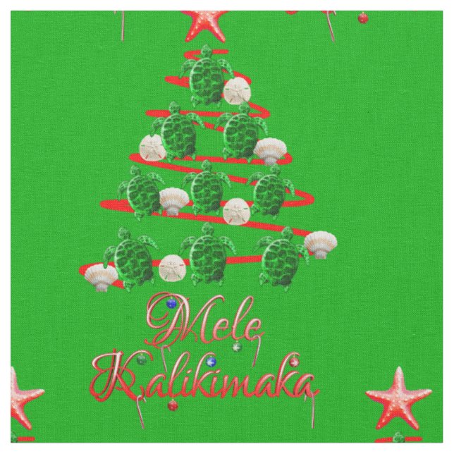 Tecido Tartarugas marinhas Mele Kalikimaka (Detalhe)