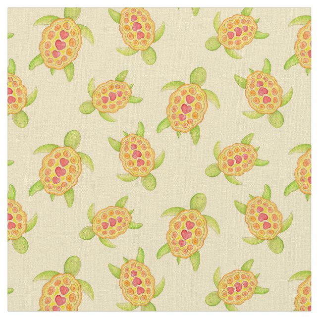 Tecido Tartarugas no padrão de arte da aquarela (Detalhe)