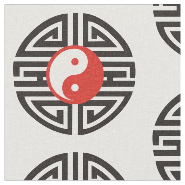 Tecido Tatuagem de Yin & de Yang Yantra + seus fundo & (Detalhe)