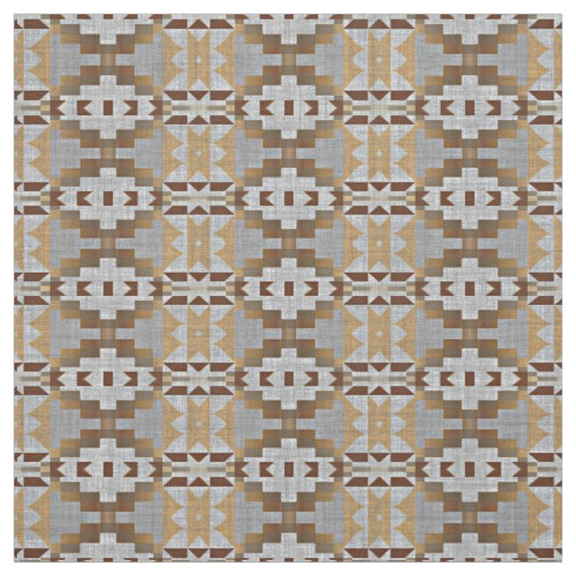 Tecido Taupe Beige Tan Dark Brown Cinza Étnica (Modelo)