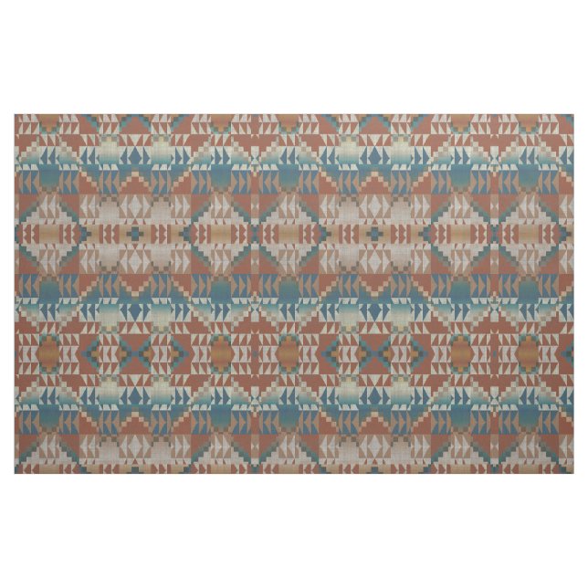 Tecido Taupe de Teto Azul Queimado Laranja Castanho Aspec (Fat Quarter)