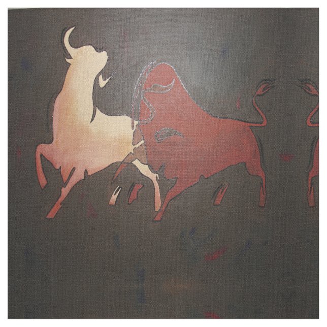Tecido Taurean Bulls Animal Art (Detalhe)