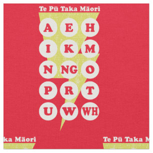 Tecido Te Pu Taka Maori Alphabet