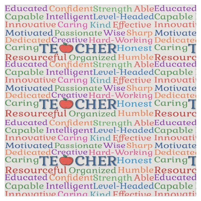 Tecido Teacher Adjectives  (Detalhe)
